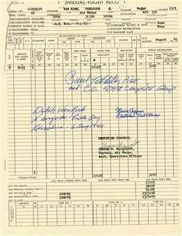 Dutch Van Kirk Flight Record Reproduction Signed by Tibbets, Jeppson, & Van Kirk (PSA/DNA)